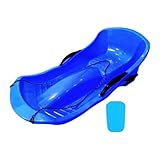 predolo Toboggan Snow Sled with Seat Padding for Two Users, Ideal for Sand Activities, Blue