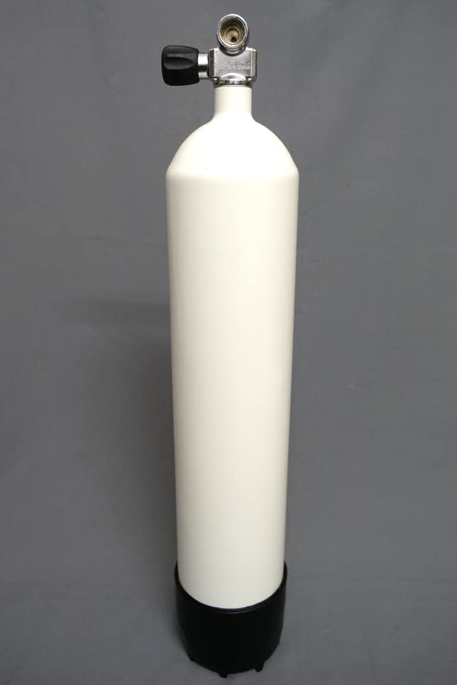 Bouteille de plongée 8 l 230 bar complète avec valve et pied Blanc
