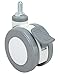 Richelieu Hardware F47043 Contemporary Medical Swivel Caster with Brake, 2-15/16 in (75 mm) Wheel Diameter, Gray, White