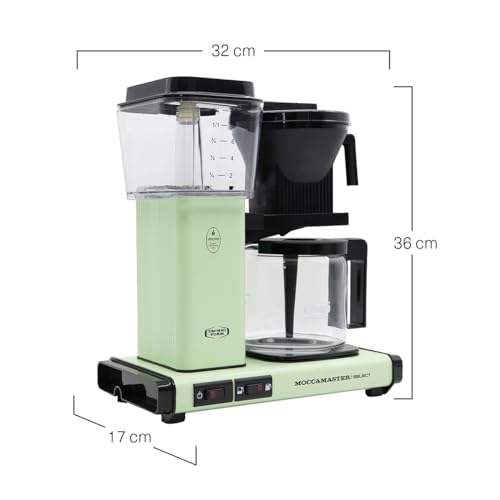 Moccamaster KBG Select, Coffee Maker, Coffee Machines, Pastel Green, Filter, UK Plug, 1.25 Liters