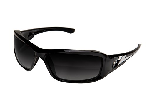 Amazing 🔥 Edge TXBG216 Brazeau Polarized Wrap-Around Safety Glasses, Anti-Scratch, Non-Slip, UV 400, Military Grade, ANSI/ISEA & MCEPS Compliant, 5.04" Wide, Black Frame/Gradient Smoke Lens
