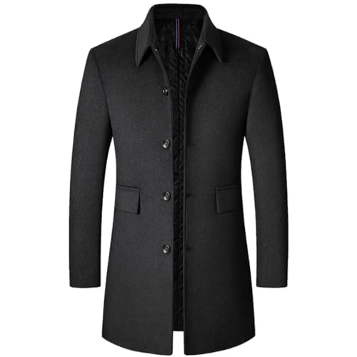 Dninmim Men's Wool Blends Trench Coats Long Winter Jackets Autumn Winter Business Casual Trench