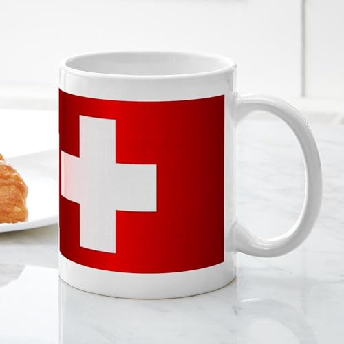 Taza de cerámica CafePress 11 oz con bandera Suiza miniatura 6