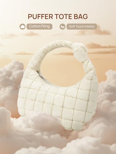 Image of Telena Puffer Tote Bag for Women Lightweight Puffy Tote Bags Small Quilted Crossbody Shoulder Handbag with Detachable Strap
