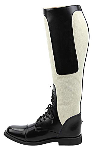 Hispar Ladies Summer Canvas Field English Horse Riding Boots With Cotton Calf Stylish Fashion Equestrian - Black 9.5 Regular Calf #TOP4
