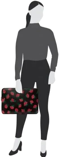 Kate Spade NY Madison Laptop Sleeve Bag Black Printed Rose Toss