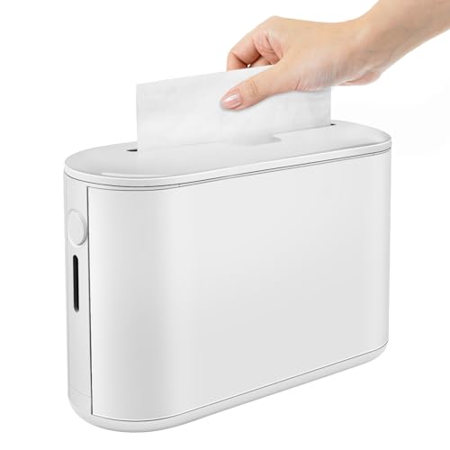 Dispensador de toallas de mano, dispensador de papel para encimera, dispensador de servilletas con parte inferior antideslizante, portátil, multipliegue, con ventana visible para cocina, baño, inodoro