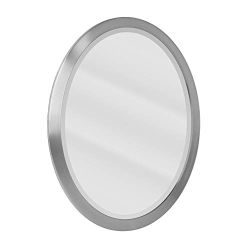 Buy 1 get 1 Head West Decorative Vanity Oval Beveled Mirror with Metal Frame in Brushed Nickel Finish, 23" x 29" Buy 1 get 1 Head West Decorative Vanity Oval Beveled Mirror with Metal Frame in Brushed Nickel Finish, 23" x 29"