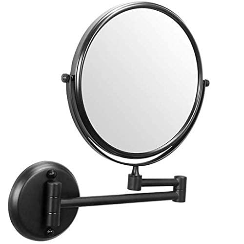 Miroir de maquillage mural avec grossissement 3X et double face pivotante 8 pouces noir