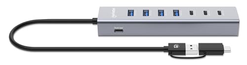 Image of Manhattan 7-Port USB 3.0 Type-C & Type-A Hub: Ultimate Connectivity for Laptops & Devices - 181136