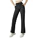 SOLARAMINDS Women's Casual Loose Straight Cycling Running Sweatpants Wide Leg Pants with Pockets Woman Yoga Pants/Leggings-Chocolate-L
