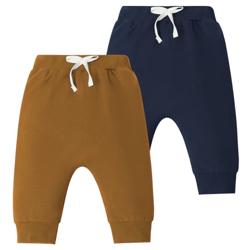 2-Pack Baby Boy Pant Toddler Jogger Pants Toddler Boy Sweatpants Casual Basic Infant Newborn Leggings