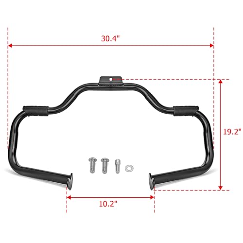 Mofun Gloss Black Engine Guard Highway Crash Bar Compatible with Harley Softail FL Models Deluxe Fat Boy Slim Heritage Springer Classic Cross Bones 2000-2017 - Thumbnail 2