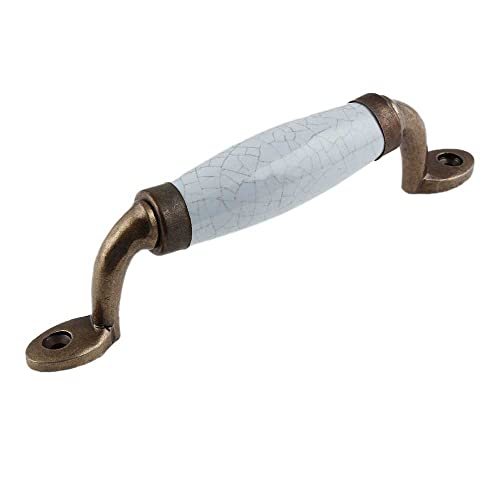 IndianShelf - Tiradores de cocina de cerámica y metal para gabinetes, tiradores de puerta de gabinete (1 unidad), color gris, mango de 4,44 cm Cover