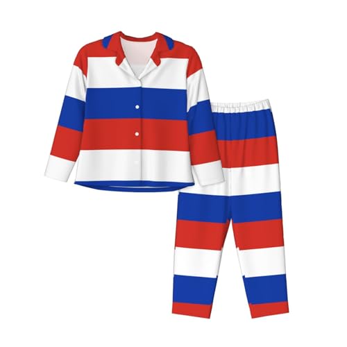 Pyjama drapeau russe confortable vêtement de nuit homme et femme ensemble