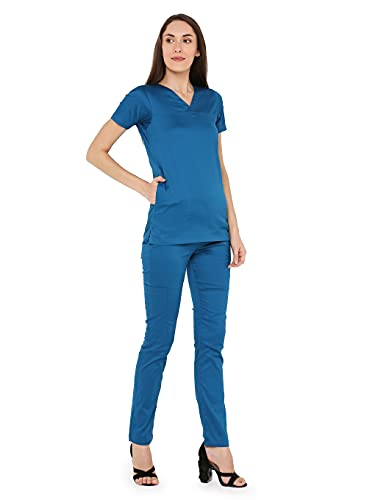 Image of Associated Uniforms Womens Cotton Slim Fit Scrub Suit with Lycra /Spandex /Stretch feel (LYCO)