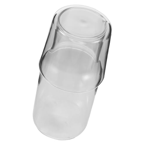 ULTECHNOVO 2Set Caraffa e Bicchiere in Vetro Borosilicato per Comodino Resistente Calore e Odori Caraffa Trasparente per e Collutorio per Camera da e Bagno