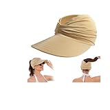 Sun Hats for Women, Wide Brim UV Protection Sun Visor Hats for Women, UPF50+ Lightweight Beach Hats (US, Alpha, Small, Large, Khaki)