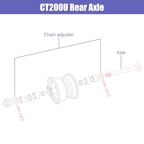 Eje trasero de mini bicicleta reforzado de 14mm y kit delantero para Coleman CT200U 3