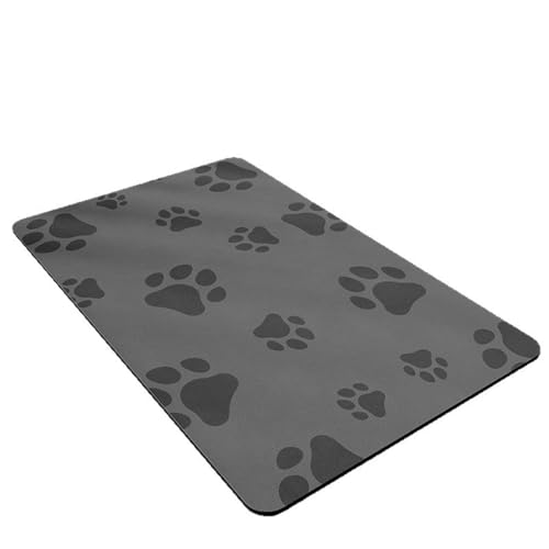 Generisch 2026 Tapis d'alimentation pour sol, absorbant, distributeur d'eau, tapis de nourriture pour chat, à séchage rapide, noir, 60 x 90 cm