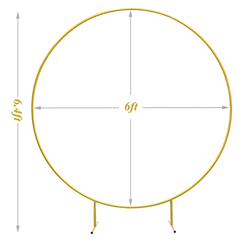 Langxun 6Ft (1.9M) Large Size Gold Metal Round Balloon Arch Kit Decoration, For Birthday Decoration, Wedding Decoration And Photo Background Decoration, Christmas Decorations 2023 Upgrade Model #TOP1