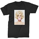 Mens Marilyn Monroe Pink Bubble Gum T-Shirt X-Large Black