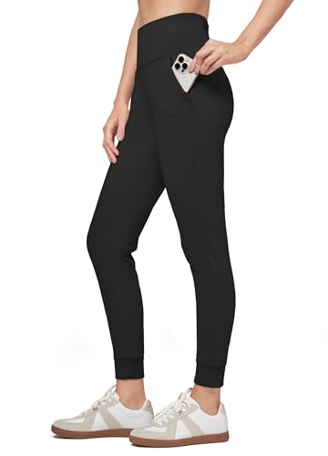 Willit Pantalon jogging polaire femme doublé M noir