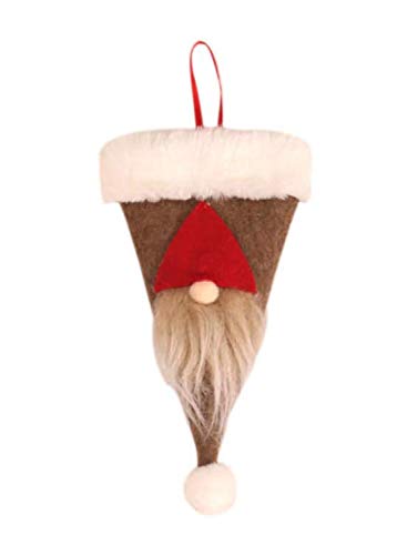 GulfDealz Christmas Hat Cutlery Holder Silverware Tableware Swedish Santa Home Party Cutlery Bag - Brown