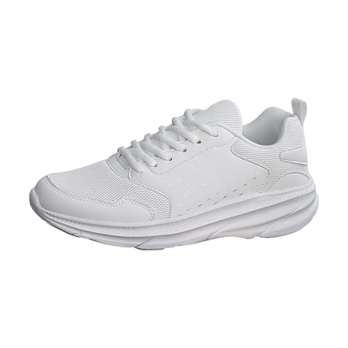 Zapatillas de deporte para mujer y hombre, zapatillas de deporte, ligeras, antideslizantes, unisex, zapatillas de correr, senderismo, transpirables, tendencias cómodas, blanco, 46 EU