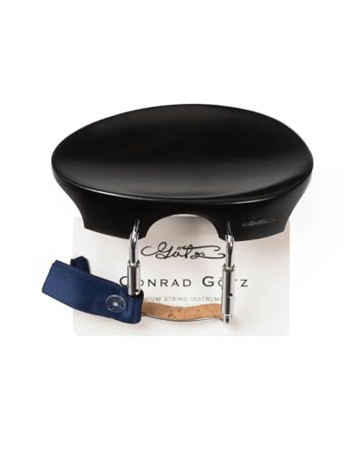 Conrad Götz, ZK-300E, New Flesch Chinrest for Violin 4/4, Deep Balck Ebony