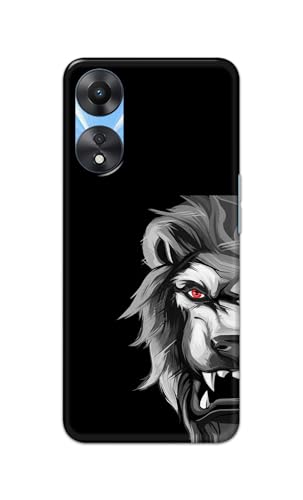 Image of PRINTFIDAA Printed Hard Back Cover Case for Oppo A78 5G Back Cover (Angry Lion) -112