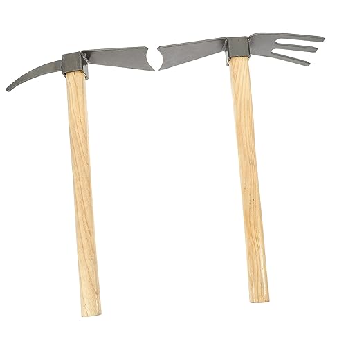 Holibanna 2Pcs Durable Gardening Hoes Planting Weeding Tools with Handles for Easy Digging and Soil Preparation for Gardening Enthusiasts
