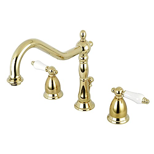 Kingston Brass KS1992PL Heritage Widespread Bathroom Faucet, Polished Brass Kingston Brass KS1992PL Heritage Widespread Bathroom Faucet, Polished Brass