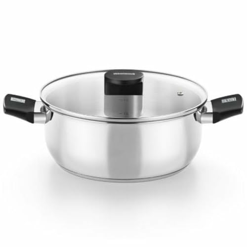 Monix Olla de cocina de acero inoxidable de 11 kg con tapa y asas de baquelita