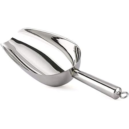 Stainless Steel Ice Scooper, Small Metal Food Candy Scoop for Kitchen Bar Party Wedding, Thickened material, 8OZ, Dishwasher Safe.