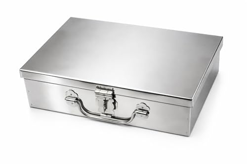Image of Stainless Steel Storage Box Cash Peti Pooja Peti Safe Locker | Organizer, Vanity Box, Multi-Purpose, Secure Storage, Pooja & Cash Safe