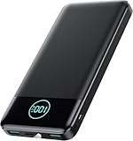 AXNEB Power Bank 13800mAh,Ultra Sottile & Leggero Caricatore Portatile con Display LCD,3A PD USB C Ingressi&Uscite Powerbank con Torcia LED Batteria Esterna per iPhone Samsung Huawei Xiaomi-Nero