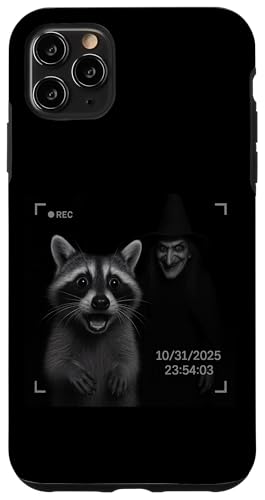 Funny Raccoon On Security Camera With Witch Halloween X}zP[X iPhone 11 Pro Max p