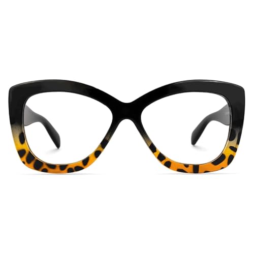 WxuuLTGJR Montura de Gafas Vintage, Gafas de Sol con Estampado de Leopardo, monturas de Gafas de Titanio, monturas de Gafas con luz Anti-Azul, monturas de Gafas para Mujer