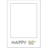 Happy 50th Birthday Wedding Company Anniversary DIY Photo Frame Booth Prop Paper Photo Booth Props Picture Selfie Frame Background Party Decoration(HAPPY 50TH)
