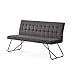 Produktbild B&D home Sitzbank LINA, Esszimmerbank 160 cm mit Rückenlehne gepolstert für Esszimmer, Flur, Garderobe mit Metallgestell, Industrial modern Design, Anthrazit, 11311-160-ANTR (160 cm)