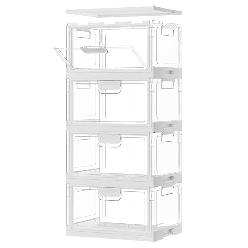 Vtopmart 4 Pack Clear Stackable Storage Bins with Lids 24QT,