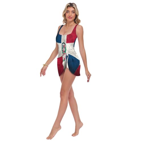 Traje de baño con falda para resolver la incomodidad playera con estilo 2
