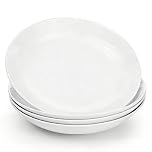 Aleker 8 Inch Ceramic Pasta Bowls Set of 4,Large White Salad Bowl Pasta Plates Dessert Bowls Breakfast Serving Dishes for Spaghetti Bolognese,Salad,Fruit Crumble,Grain Bowl Microwave Dishwasher Safe
