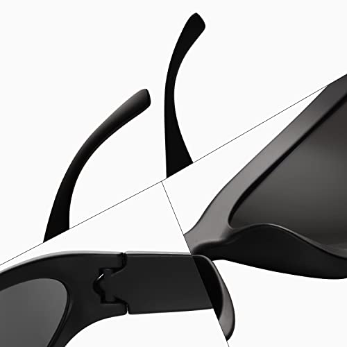 Vanlinker Wrap Around Sport Sunglasses For Women Trendy Fashion Chunky Shades All Black Vl9672 #TOP3