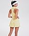 Two Piece Tennis Skirt Set for Women Racerback Color Block High Waisted Pleated Golf Outfits Beige