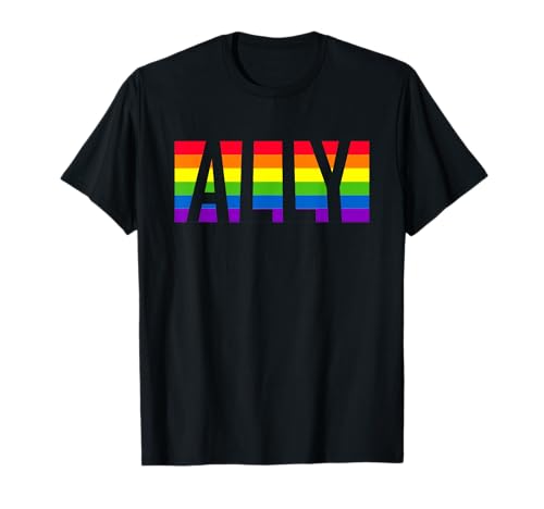 Pride Ally LGBTQ Rainbow Flag Support - Orgullosos aliados LGBT Camiseta