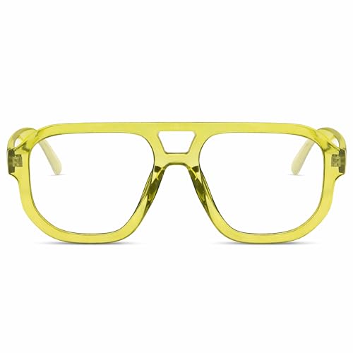 Image of livho Retro Aviator Blue Light Blocking Glasses for Women Men with Soft Case, Trendy Rectangle Computer Eyeglasses