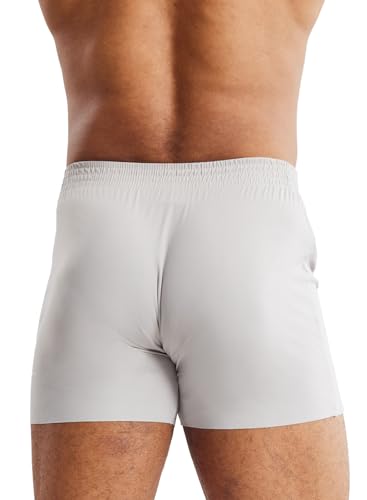 MIZOK Men's Breathable Ice Silk Pajama Bottom Sleep Boxer Shorts with Button Fly2