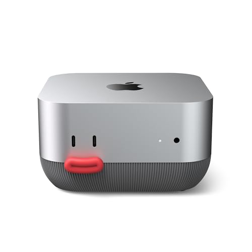 Lonelyfox Mac mini M4 & M4 Pro Stand with Front Power Button Access Anti-Dust Cooling Base Non-Slip Desktop Holder for 2024 Mac mini Replaceable Button Caps (Black)